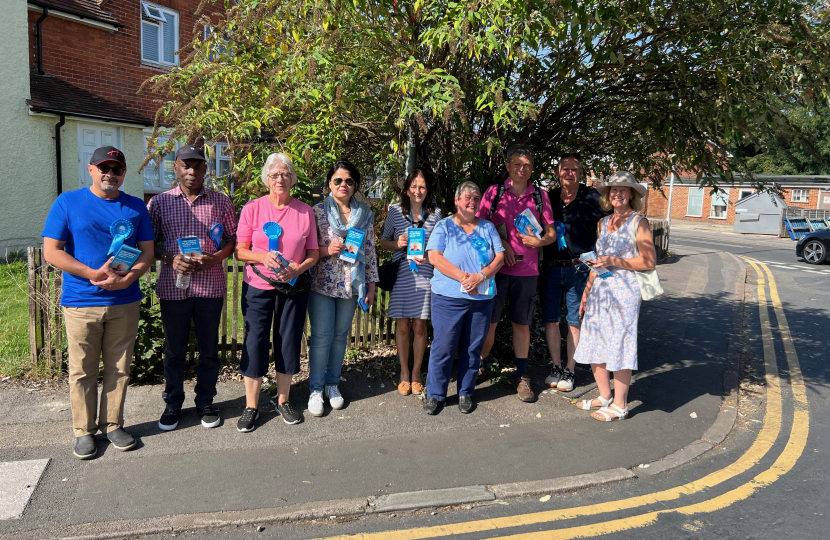 Team out in Church Ward sheltering from the sun