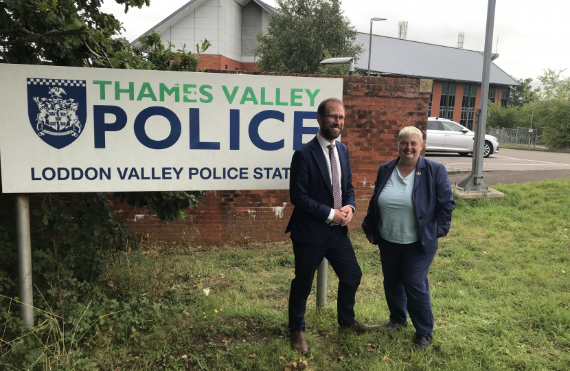 Matthew Barber and Pauline Jorgensen at Loddon Valley Police Station