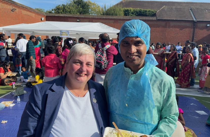 Sreeni one of the volunteers and Pauline at the festival