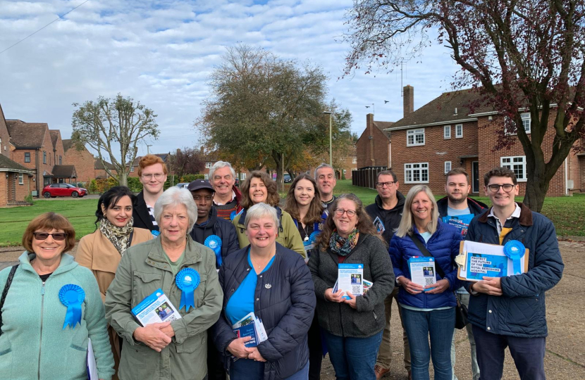 Pauline leading a team of Conservatives in Shinfield