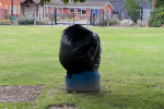 Shinfield litter bin shrouded in black plastic bag by WBC