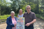 PAuline, Charles and Rebecca - Wokingham Borough Councillors at Hall Farm site