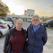 Jackie Rance and Pauline Jorgensen at a busy School Green car park.