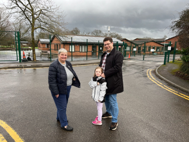 Pauline and a local family at hawkedon school