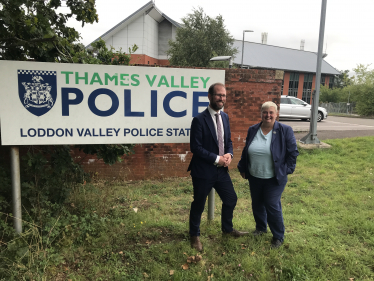 Matthew Barber and Pauline Jorgensen at Loddon Valley Police Station