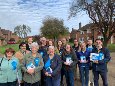 Pauline leading a team of Conservatives in Shinfield